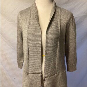 Karl Lagerfeld Large L Silver Cardigan with Zipper